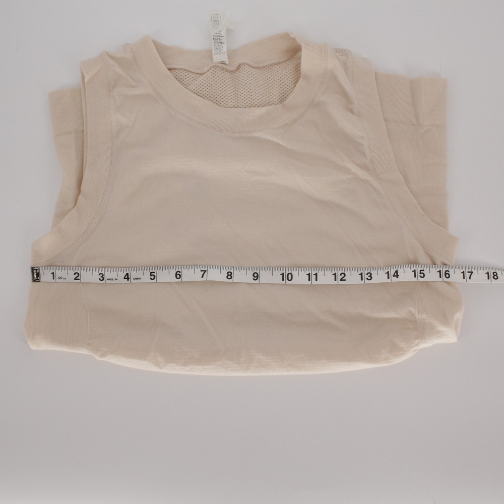 Athleta Women's Beige Ruched Mesh Back Sleeveless Tank Top Size S - Picture 7 of 9